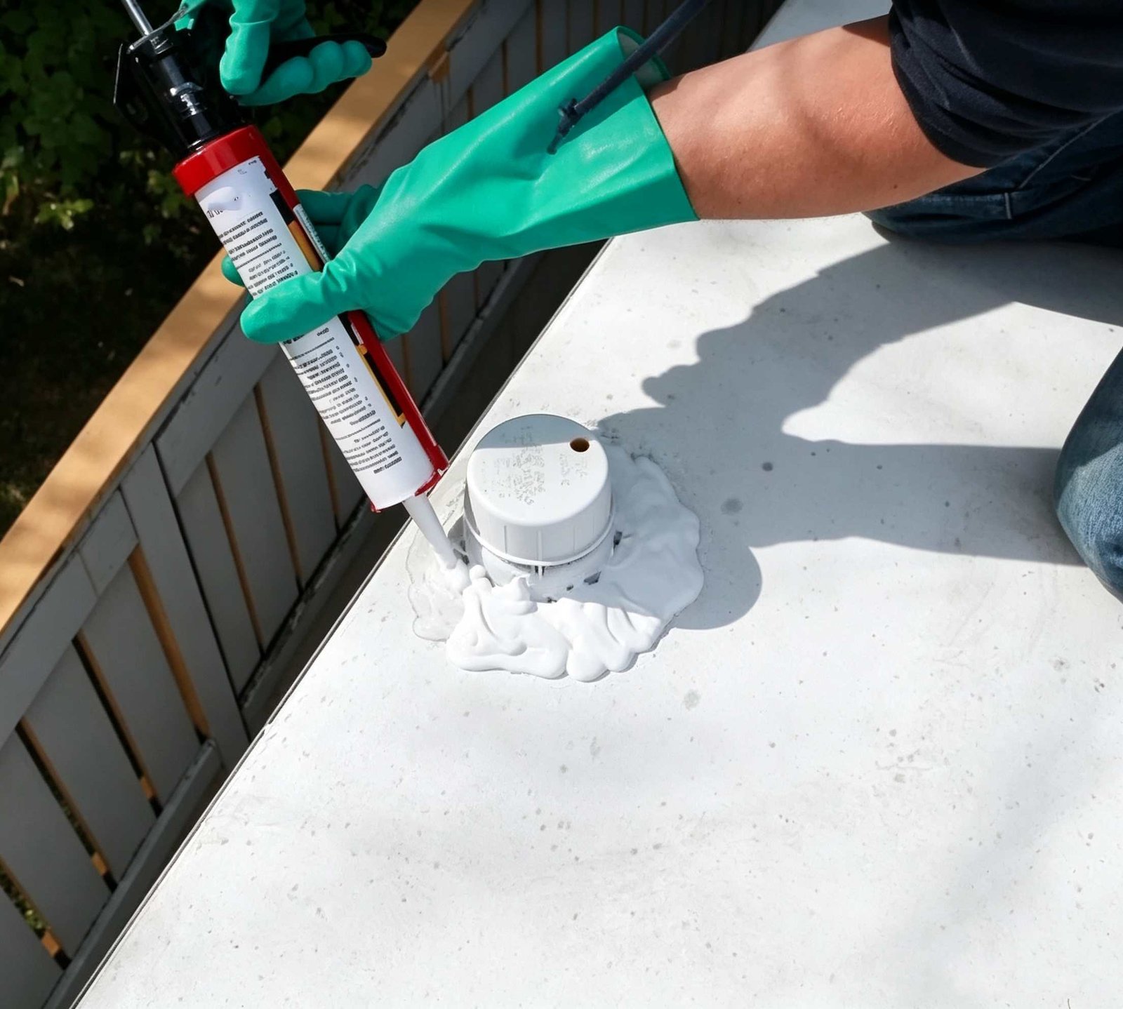 Vertical RV side panel seam sealing with heavy-duty non-sag polyurethane adhesive