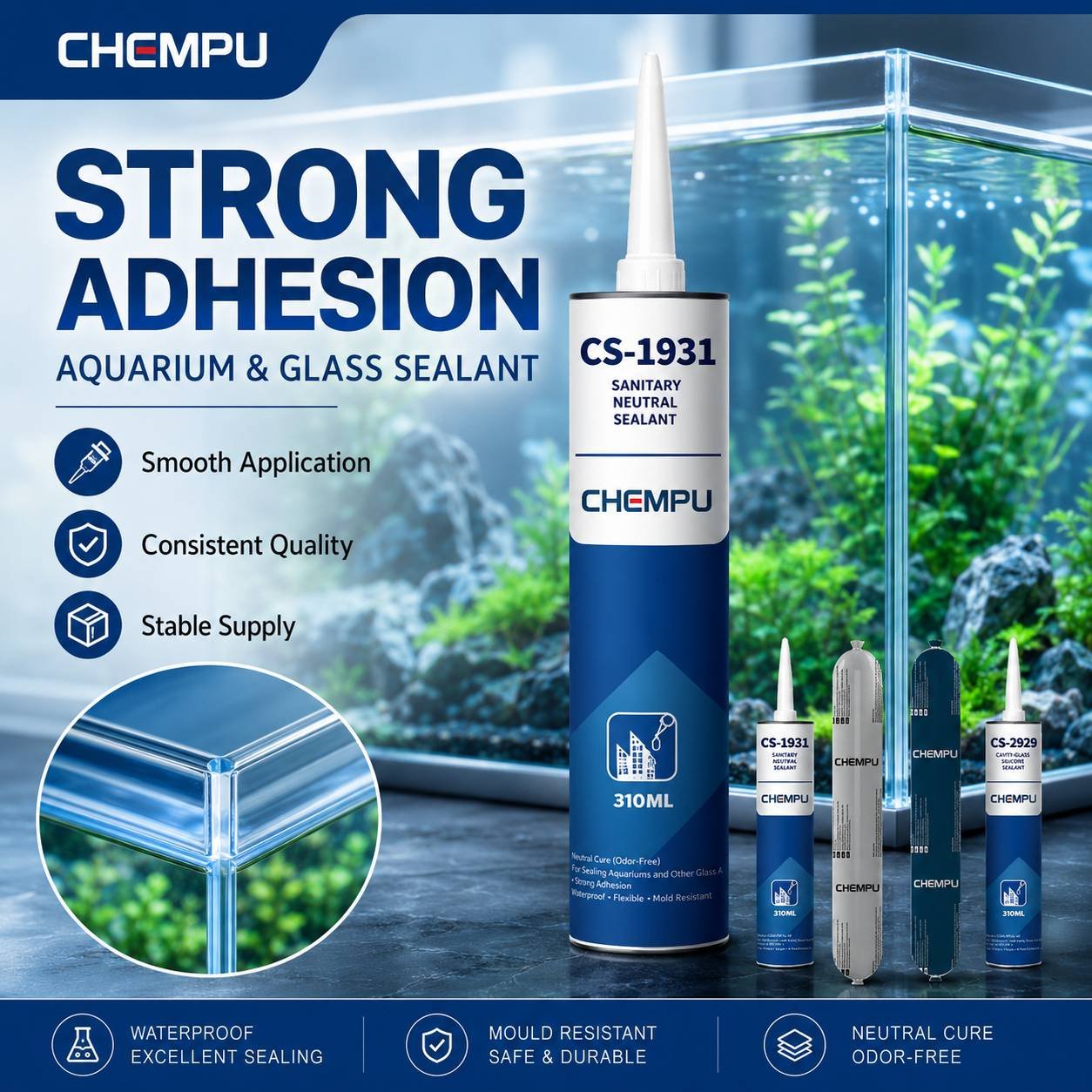 SHCHEMPU neutral silicone strong adhesion test on diverse architectural substrates